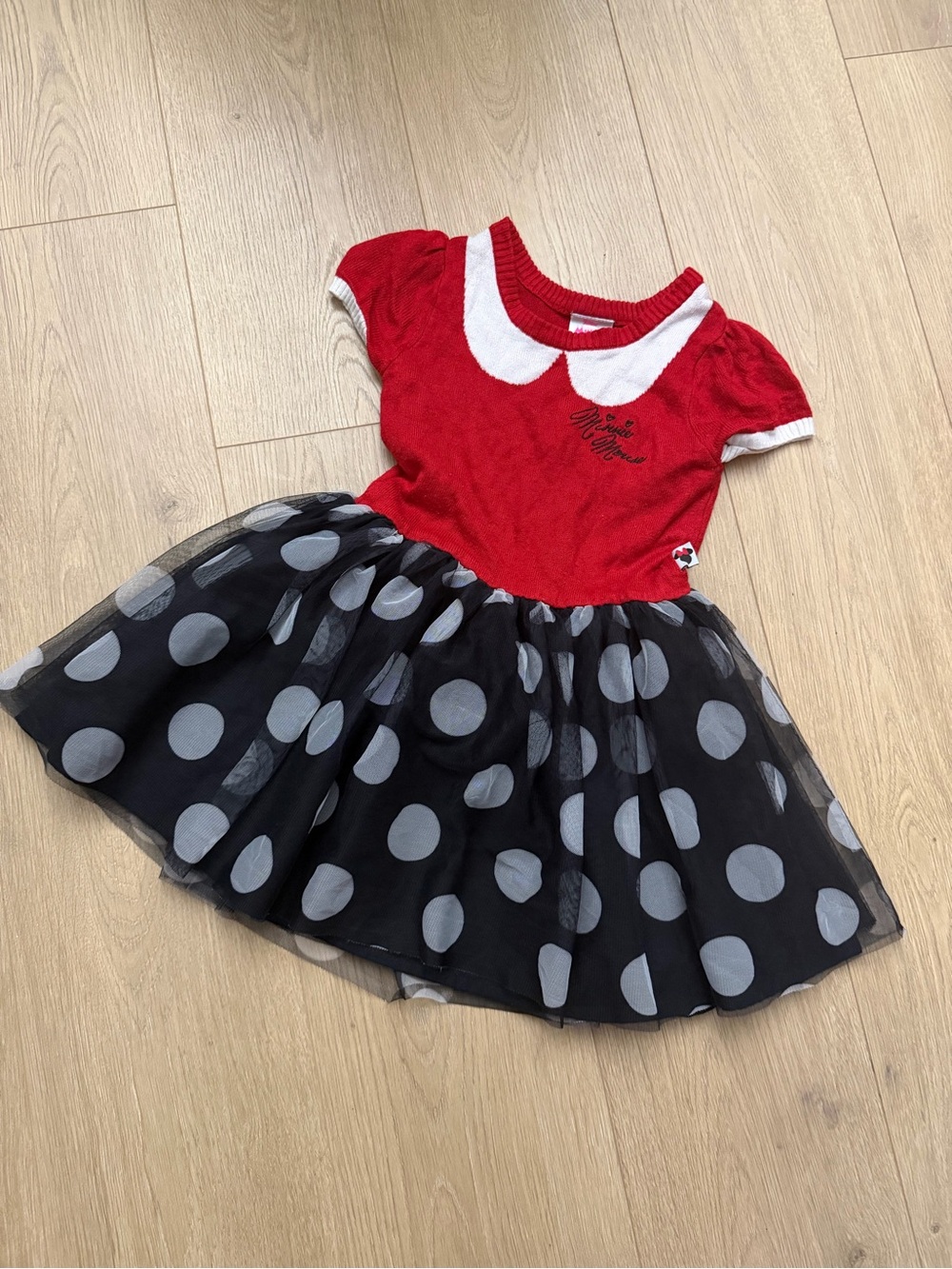 Disney Minnie Mouse 5T Red & Black Polka Dot Kids Costume Dress